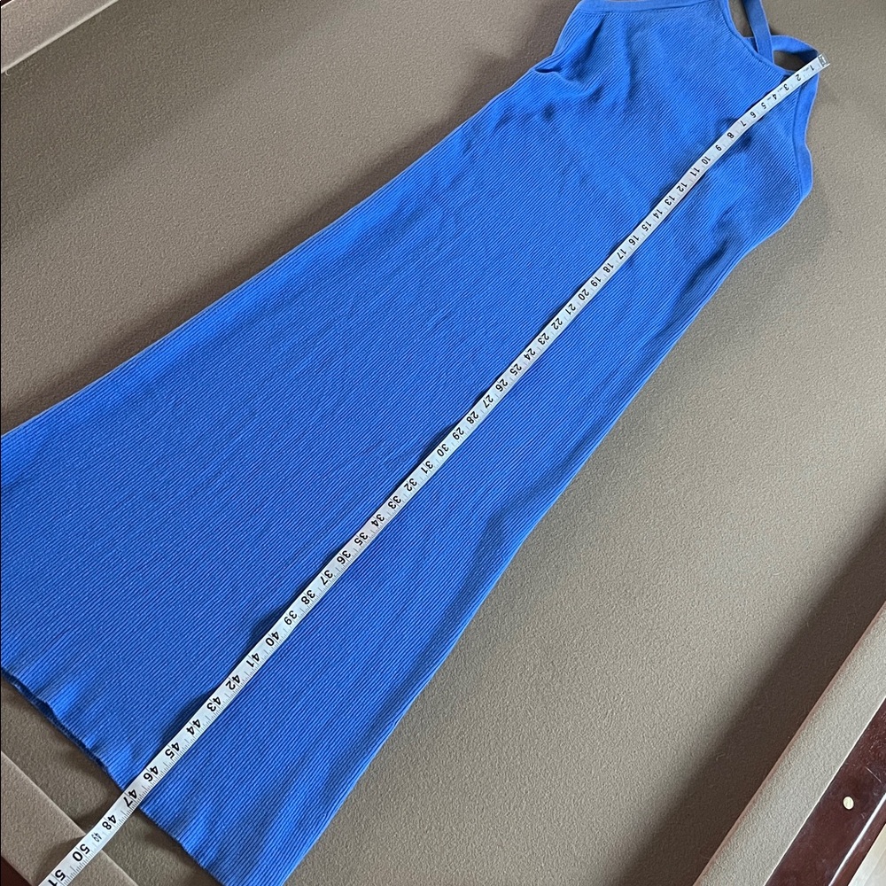Spell Blue Ribbed Midi Dress - Picture 6 of 9